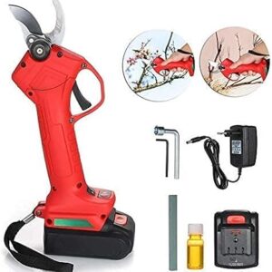 16.8V Electric Pruning Shears Garden Pruner Tool Cordless Pruner with 2Ah Double Battery 30MM Cutting Dia Scissors for Garden Plant Tree Branch