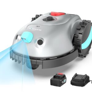 2025 New V100 Robotic Lawn Mower – Visual Navigation, Smart Obstacle Avoidance, Rain Sensor, Spot Spiral Cutting, Adjustable Cutting Height, Low Noise – Ideal for Small Lawns