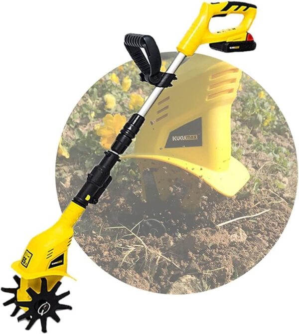 20V Electric Rotavator,4Ah Lithium Battery Cordless Cultivator with Blades Rotavators for The Garden Tiller Tiller Rotavator for Allotment