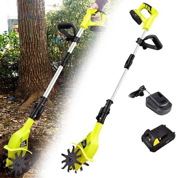 20V Electric Rotavator,5200Mah Lithium Battery Cordless Cultivator with Blades Rotavators,Tiller Rotavator for Allotment Lawn Garden
