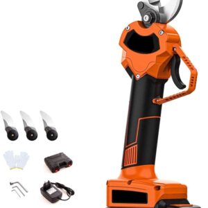 35Mm 800W Cordless Electric Pruner Pruning Shear Secateur, 21V Garden Tree Bonsai Pruning Scissors Branch Cutter-3 Batteries
