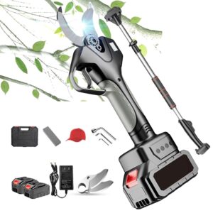 40Mm/1.57 Inch Professional Electric Pruning Shears, Cordless Battery Powered Portable Tree Branch Pruner with Digital Display, Tree Pruners for Gardening Rechargeable Outdoor...