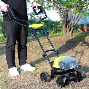 40V Cordless Tiller Cultivator, 180RPM Electric Garden Tiller with 4.0Ah Batteries & Charger, Cordless Tiller for Gardening for Smooth Ground Breaking,Tending,Composting
