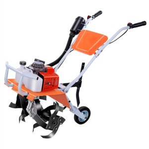 68cc Garden Tiller Petrol Soil Cultivator Rotavator, 3HP 2-Stroke 2.2kW Engine Petrol Powered Hoe, Cordless Power Tillers, for Farm Plant Garden Yard Lawn Tilling