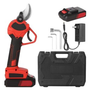 Cordless Electric Pruning Shears, Garden Trimmer, 2 Rechargeable 2Ah Lithium Battery, 6-8 Working Hours, Electric Scissors for Hedge, Branch