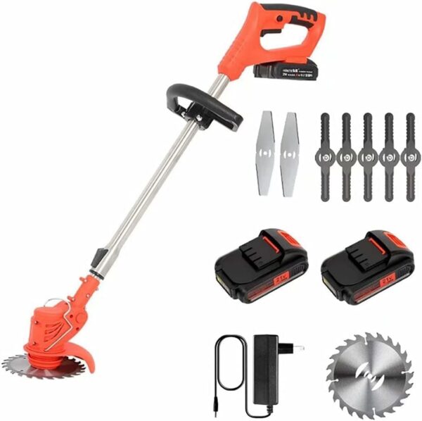 Cordless Grass Strimmer 24V Battery Cordless Weed Electric Lawn Mower Push-Type Electric Gardening Tool Lawn Mower