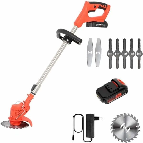 Cordless Grass Strimmer 24V Battery Cordless Weed Electric Lawn Mower Push-Type Electric Gardening Tool Lawn Mower