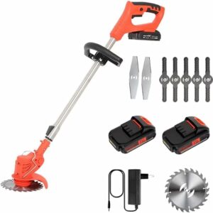 Cordless Grass Strimmer 24V Battery Cordless Weed Electric Lawn Mower Push-Type Electric Gardening Tool Lawn Mower