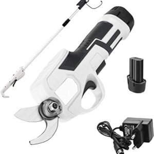 Cordless Tree Branch Pruner- Electric Pruning Shears with Reach Extension Pole Lithium Battery Powered 1.2in Max Cutting Diameter,Amazing23