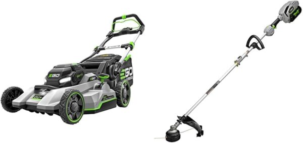 EGO Power+ 21-Inch Self-Propelled Mower, 15-Inch String Trimmer & Power Head Kit with Batteries and Chargers Included