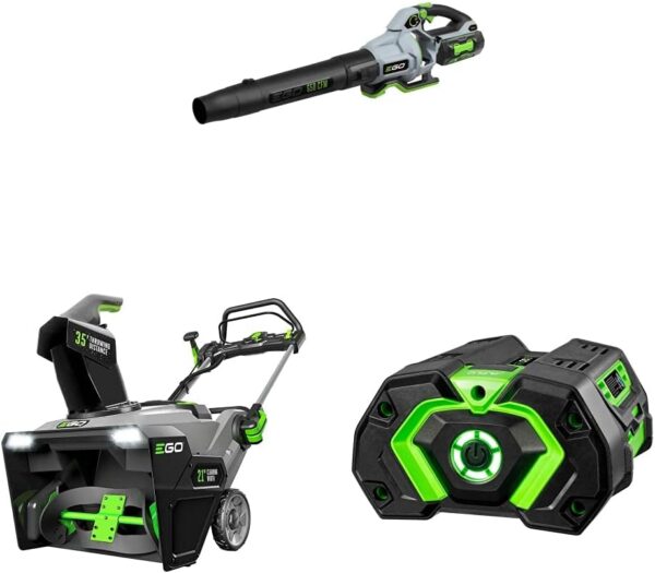 EGO POWER+ 56V Lithium-ion 650CFM Variable-Speed Turbo Cordless Leaf Blower with 21-Inch Cordless Peak Power Snow Blower
