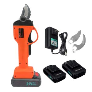 Electric Pruning Shears, Cordless Tree Trimmer Tree Branch Pruner Garden Tools, Carbon Steel Electric Scissors, Cutting Diameter 25Mm, with 2 Pcs