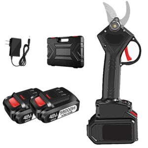Electric Pruning Shears with Storage Box Professional Cordless Tree Branch Pruner Rechargeable Lithium Battery Max Cutting Diameter 30Mm,Black