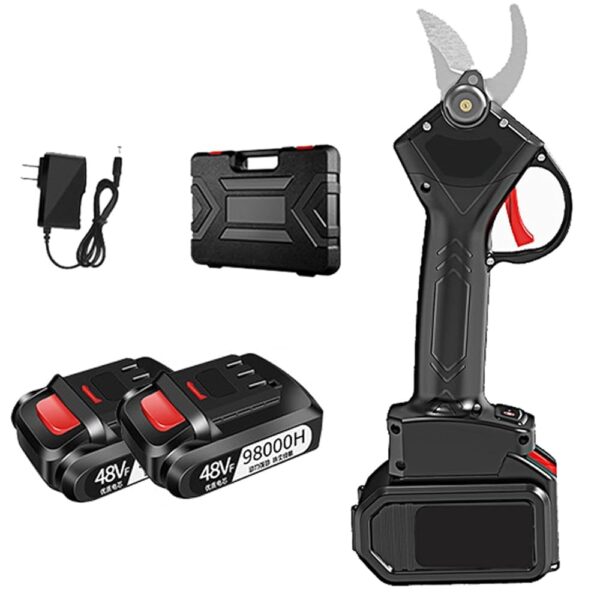 Electric Pruning Shears with Storage Box Professional Cordless Tree Branch Pruner Rechargeable Lithium Battery Max Cutting Diameter 30Mm,Black