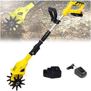 Electric Rotavator,Cordless Cultivator,Cordless Garden Tiller Rotavator with Rechargeable Battery and Charger,65 Manganese Electric Garden Tiller Tiller Rotavator,for...