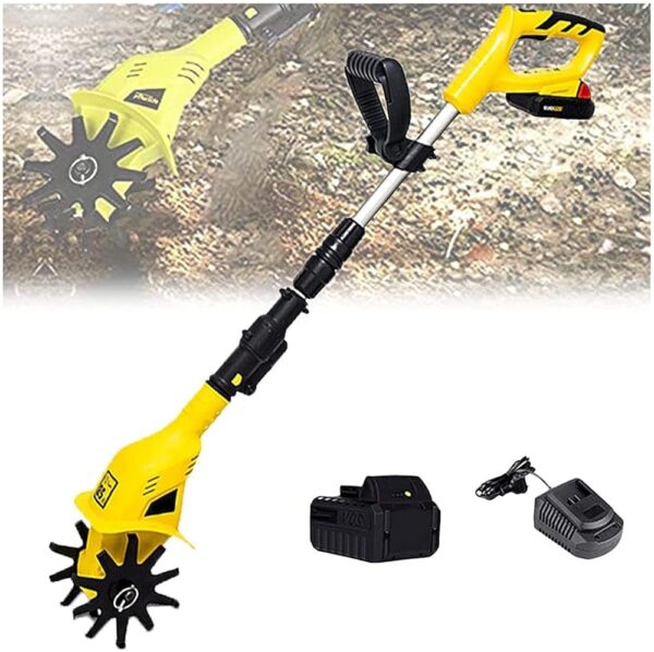 Electric Rotavator,Cordless Cultivator,Cordless Garden Tiller Rotavator with Rechargeable Battery and Charger,65 Manganese Electric Garden Tiller Tiller Rotavator,for...