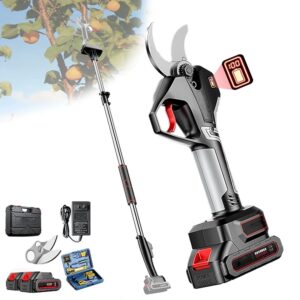 Electric Scissors with 1.3~2.2m Extension Pole, Garden Pruning Shears Battery Powered, 50mm Cordless Electric Pruner Shears, for Pruning Trees and Shrubs and Fruit Trees