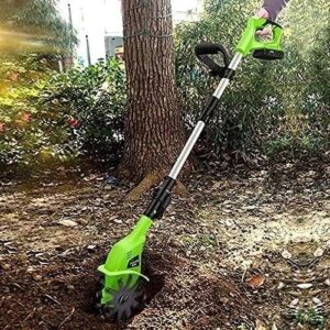 Electric Tillers Cordless Rotavator, Garden Tiller Rotavators with 4000mAh Rechargeable Battery and Charger, Electric Hand Tiller Hoe Soil Cordless Garden Cultivator