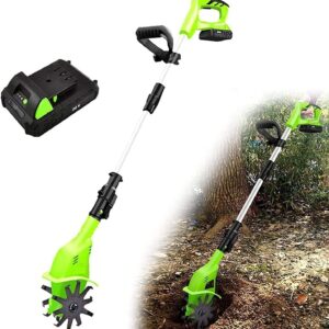 Electric Tillers Cordless Rototiller 20V Handheld Electric Cordless Soil Cultivator with Rechargeable Battery and Charger Cordless Garden Cultivator