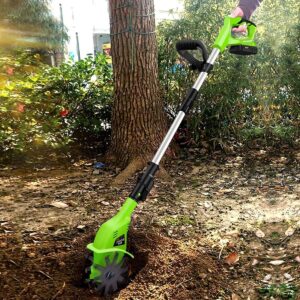 Electric Tillers Cordless Rototiller 20V Handheld Electric Rototiller with Portable Cultivator for Gardens Adjustable Handle for Allotments Cordless Garden Cultivator
