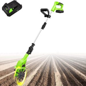 Electric Tillers Electric Garden Rotavator, Garden Tiller 20V Cordless, Power Weeder/Cultivator,Working Depth 25cm Cordless Garden Cultivator