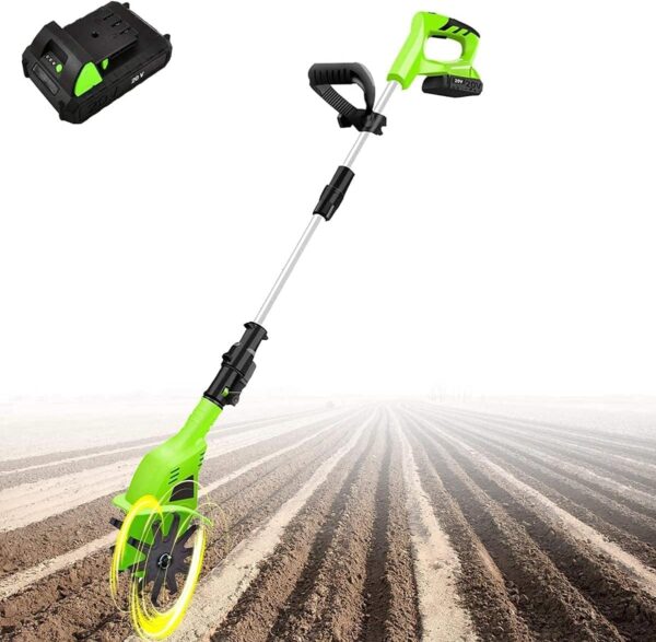 Electric Tillers Electric Garden Rotavator, Garden Tiller 20V Cordless, Power Weeder/Cultivator,Working Depth 25cm Cordless Garden Cultivator