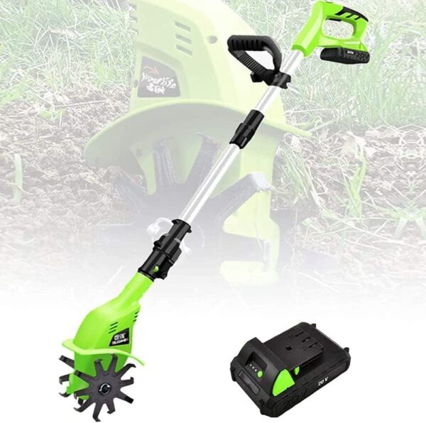 Electric Tillers Garden Power Rotavator/Cultivator with 4000mAh Rechargeable Battery and Charger Cordless Garden Cultivator