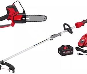 for Milwaukee M18 Fuel 18V 16 in. Brushless Cordless Batery Powered Quik-LK String Trimmer 8.0 Ah FORG Kit w/Hatchet Pruning Saw + TPT Premium cart storekid