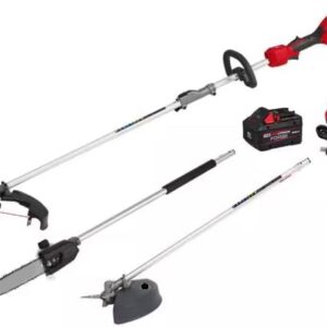 for Milwaukee M18 Fuel 18V 16 in. Brushless Cordless String Trimmer 8.0 Ah FORG Kit w/Pole Saw & Brush Cutter Attachments + TPT Premium cart storekid