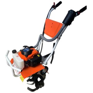 Heavy Duty Portable Petrol Cultivator Rotovator Tiller, 68CC Garden Tiller, Petrol Tiller with 2-Stroke Engine, Soil for Refurbishing Lawns, Vegetable Fields & Gardens