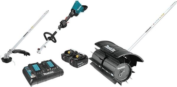 Makita XUX01M5PT 18V X2 (36V) LXT Lithium-Ion Brushless Cordless Couple Shaft Power Head Kit with String Trimmer Attachment (5.0Ah) with SW400MP Paddle Sweep Couple Shaft...