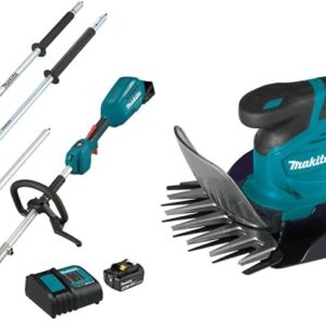 Makita XUX02SM1X6 18V LXTÂ® Brushless Couple Shaft Power Head Kit w/String Trimmer, Pole Saw, Art. Hedge Trimmer & Blower Attachments (4.0Ah) & Bonus XMU04Z 18V LXT Li-Ion...