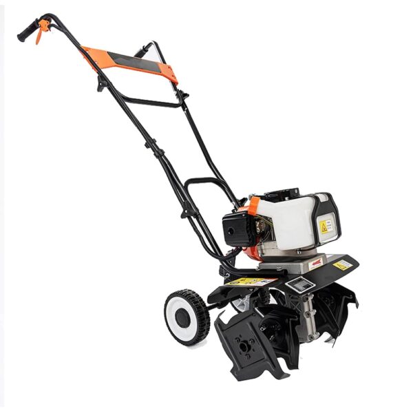 Portable Petrol Tiller, Petrol Garden Cultivator Rotovator, 36cm Tilling Width & 10cm Tilling Depth, Cordless Scarifier Tiller w/4 Gears