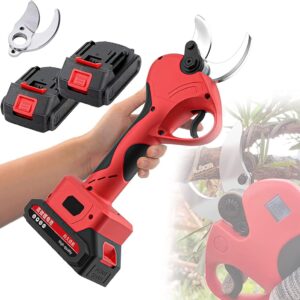Professional Branch Trimmers Rechargeable Power Scissors 40Mm Cordless Tree Pruner Electric Pruning Shears 2 Pack 21V Lithium Battery