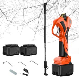 Professional Cordless Pruner Electric Pruning Shears Secateurs with 200cm High Reach Extension Pole, Cordless Pruning Shears for Gardening Cordless Tree Pruner, 35mm Cutting...