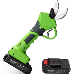 Professional Electric Pruning Shears, 30mm Cutting Diameter, Cordless Tree & Bush Trimmer, 2Pcs Rechargeable Lithium Battery Powered