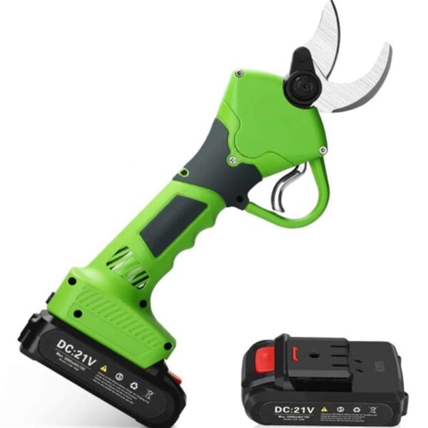 Professional Electric Pruning Shears, 30mm Cutting Diameter, Cordless Tree & Bush Trimmer, 2Pcs Rechargeable Lithium Battery Powered