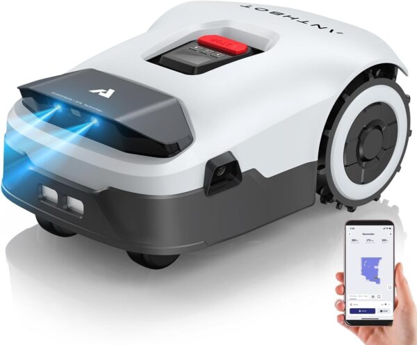 Robot Lawn Mower NO Wire - 0.9 Acre, Full Band RTK+4-Eye Vision Robotic Lawnmower, Automatic Mapping, 30 Multi-Zone Management, Accurate Obstacle Avoidance, Intelligent...
