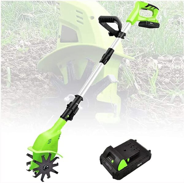Rotavator Cordless Rototiller 20V Handheld Electric Rototiller with Portable Cultivator for Gardens Adjustable Handle for Lawns for Garden Vegetable Plots.