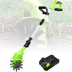 Rotavator Cordless Rototiller 20V Handheld Electric Rototiller with Portable Cultivator for Gardens Adjustable Handle for Lawns for Garden Vegetable Plots.