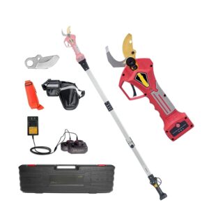 Tree Branch Pruner Electric Pruning Shears 400W Brushless Cordless Pruner Lithium Powered Fruit Tree Bonsai Pruning with 2 Battery for Efficient Pruning (Color : Shears Pole(Case))