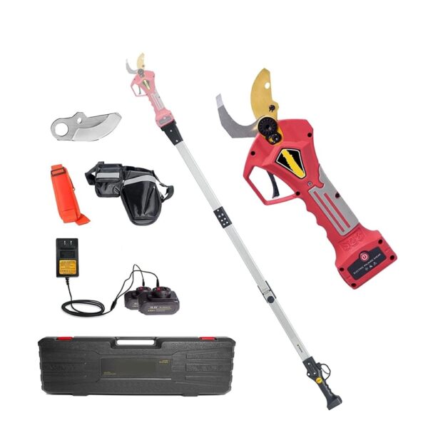 Tree Branch Pruner Electric Pruning Shears 400W Brushless Cordless Pruner Lithium Powered Fruit Tree Bonsai Pruning with 2 Battery for Efficient Pruning (Color : Shears Pole(Case))