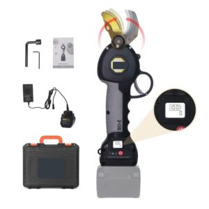 Two Batteries and one Charge Electric Pruner Drop-Forged Alloy Steel Dual-Action Blades Electric Pruning Shears, 16.8V 4.5AH Brushless Cordless Garden Tree Pruner Quickly Cutting