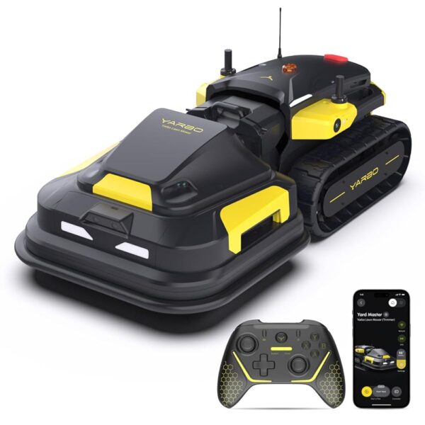 YARBO Robot Lawn Mower, Remote Control Robotic Lawnmower for Large Yard Up to 6 Acres, 70% Steep Slopes, AI Multi-Zone Mapping, RTK GPS, Modular Design, Perimeter Wire Free